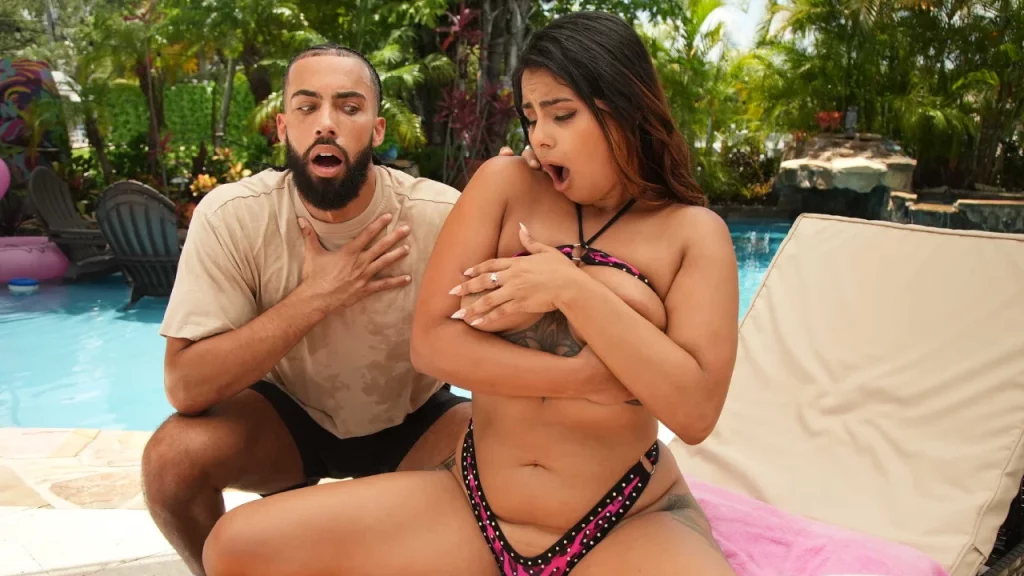 [MyWifesHotFriend] Mixed hottie C. StyleX gets pounded poolside by friend's husband