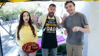 [FamilyStrokes] Serena Hill – “I’ll Drain Your Cock Before the BBQ” Serena Gets Marinated In Daddy’s White Sauce